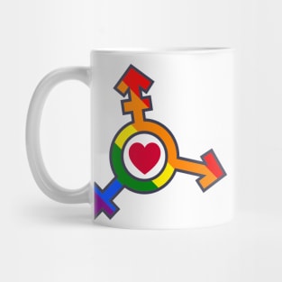 Rainbow Trans Symbol LGBTQ Pride Heart Mug